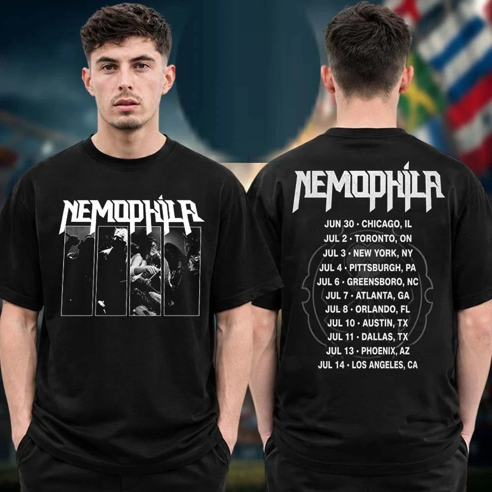 Nemophila Band North America Tour Dates Two Sided T-Shirt Unisex