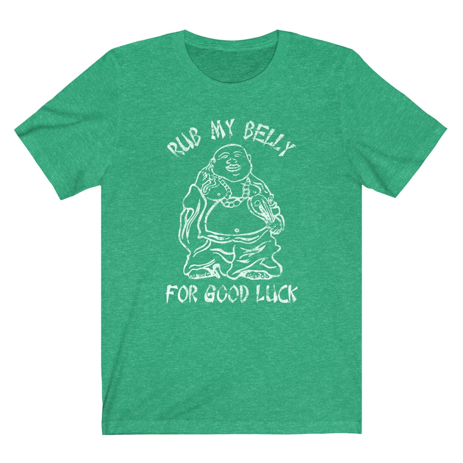 RUB MY BELLY FOR GOOD LUCK  "Vintage Look" 50/50 Blend Gym T-Shirt - buddha