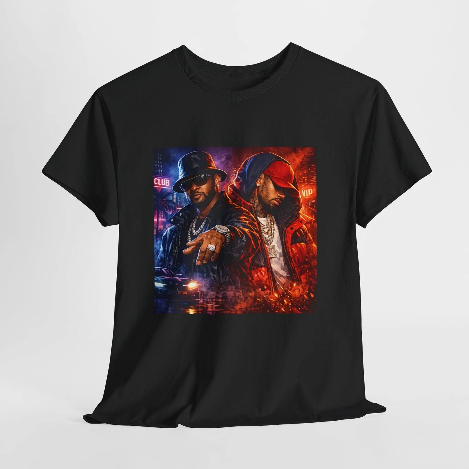 Usher and Chris Brown Concert Tour  Tee Graphic T-Shirt, Urban Neon Street Art