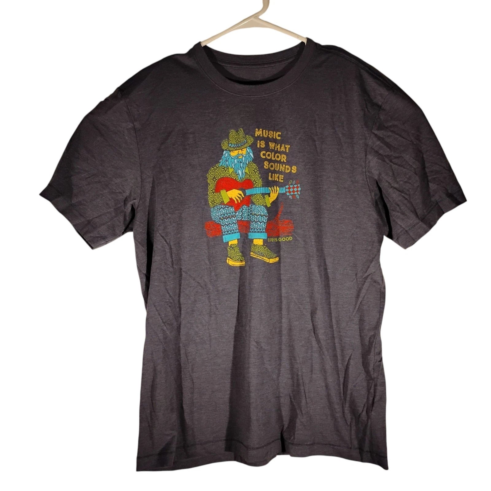 Life Is Good tshirt mens M Medium cool graphic tee music is what color sounds