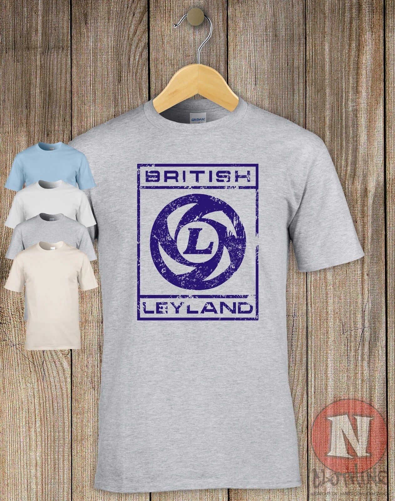 British Leyland retro logo T-shirt auto car distressed print tee
