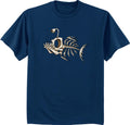 men's big and tall t-shirt skeleton fish bones fishing big and tall funny shirts