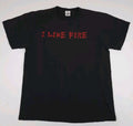 Vintage Y2k I Like Fire Print T Shirt Vtg Delta Tag Faded Black 2000s USA