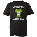 Unisex Frog T Shirt Black Grumpy Graphic Tee Sarcastic Novelty Funny Animal Top