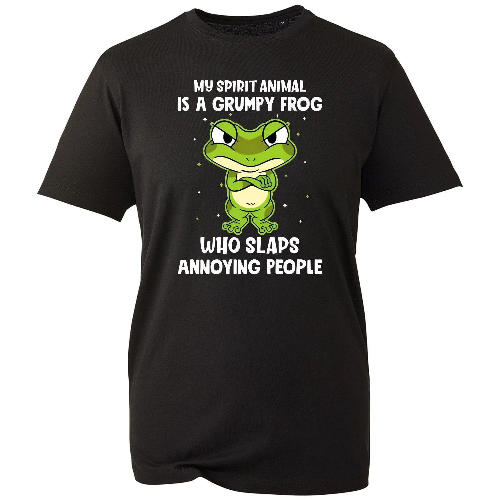 Unisex Frog T Shirt Black Grumpy Graphic Tee Sarcastic Novelty Funny Animal Top