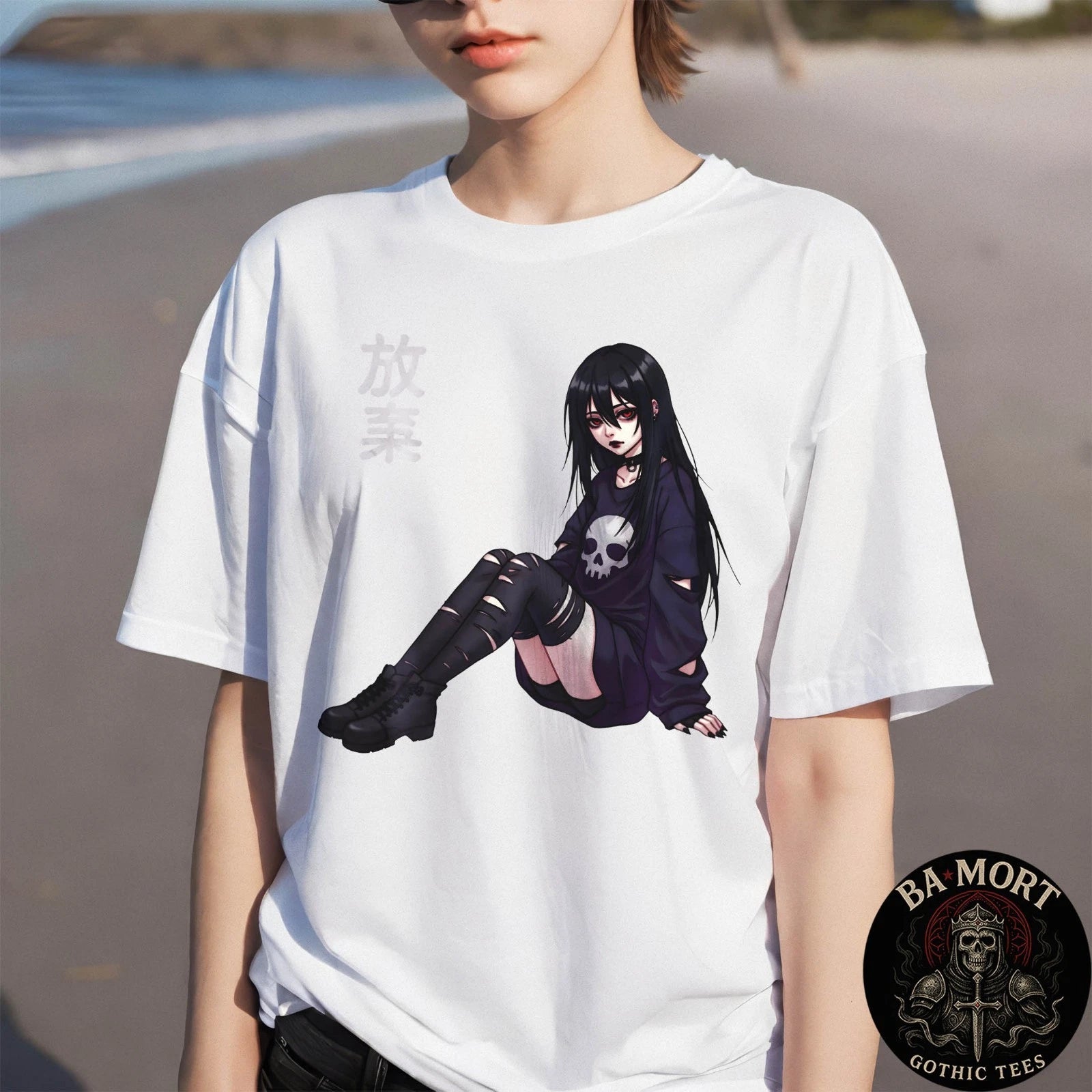 Girl Anime Horror Gothic Aesthetic Japanese Waifu T-Shirt