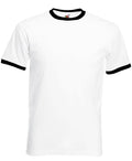 Personalised Custom printed Fruit of the Loom Ringer T-shirt Round Crew Neck