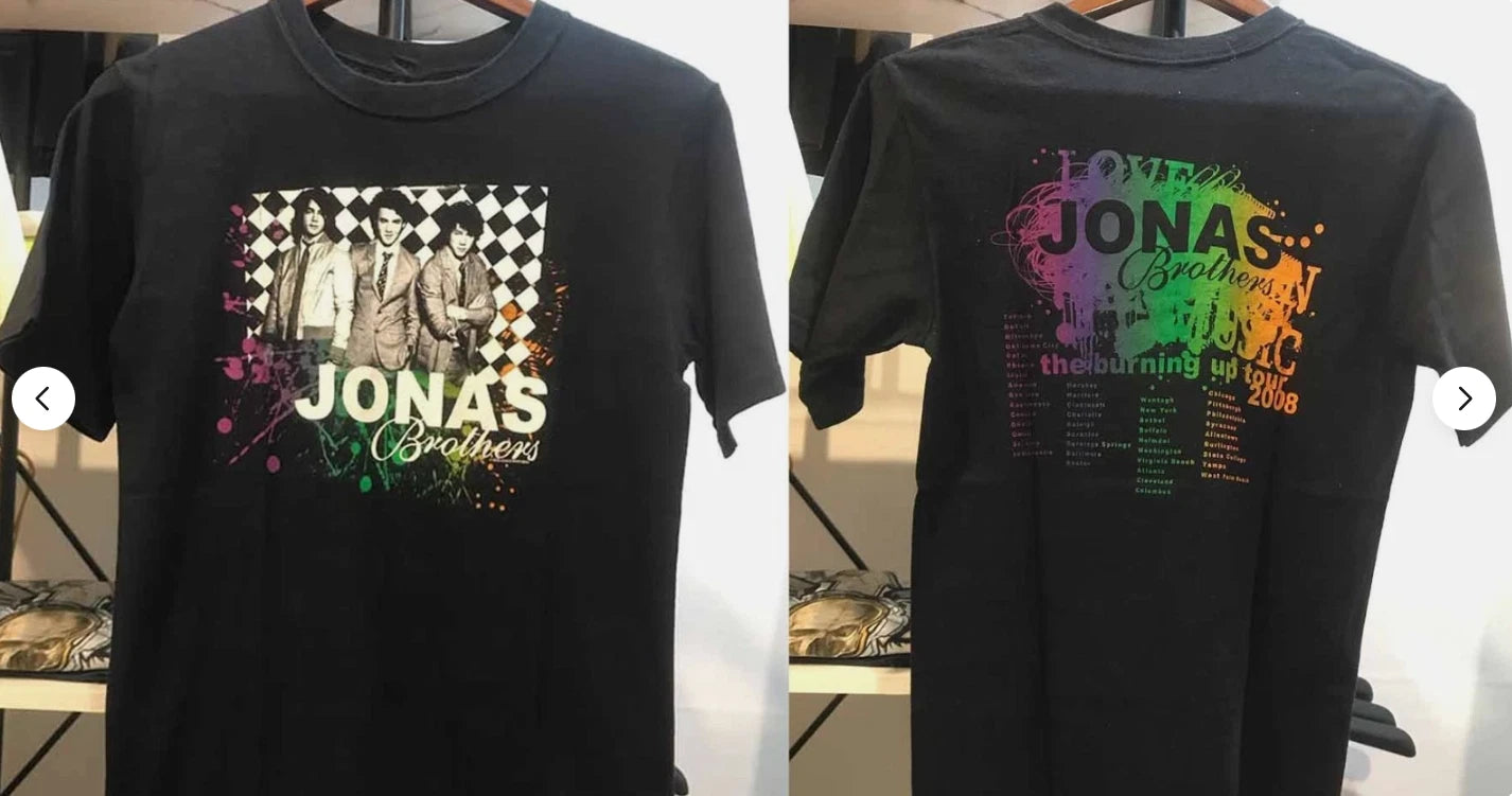2 Sides Jonas Brothers The Burning Up Tour Shirt Black Unisex S-3XL