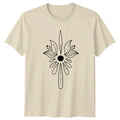 Elegant Botanical Flower Art Design T-Shirt Boho Nature Birthday Gift