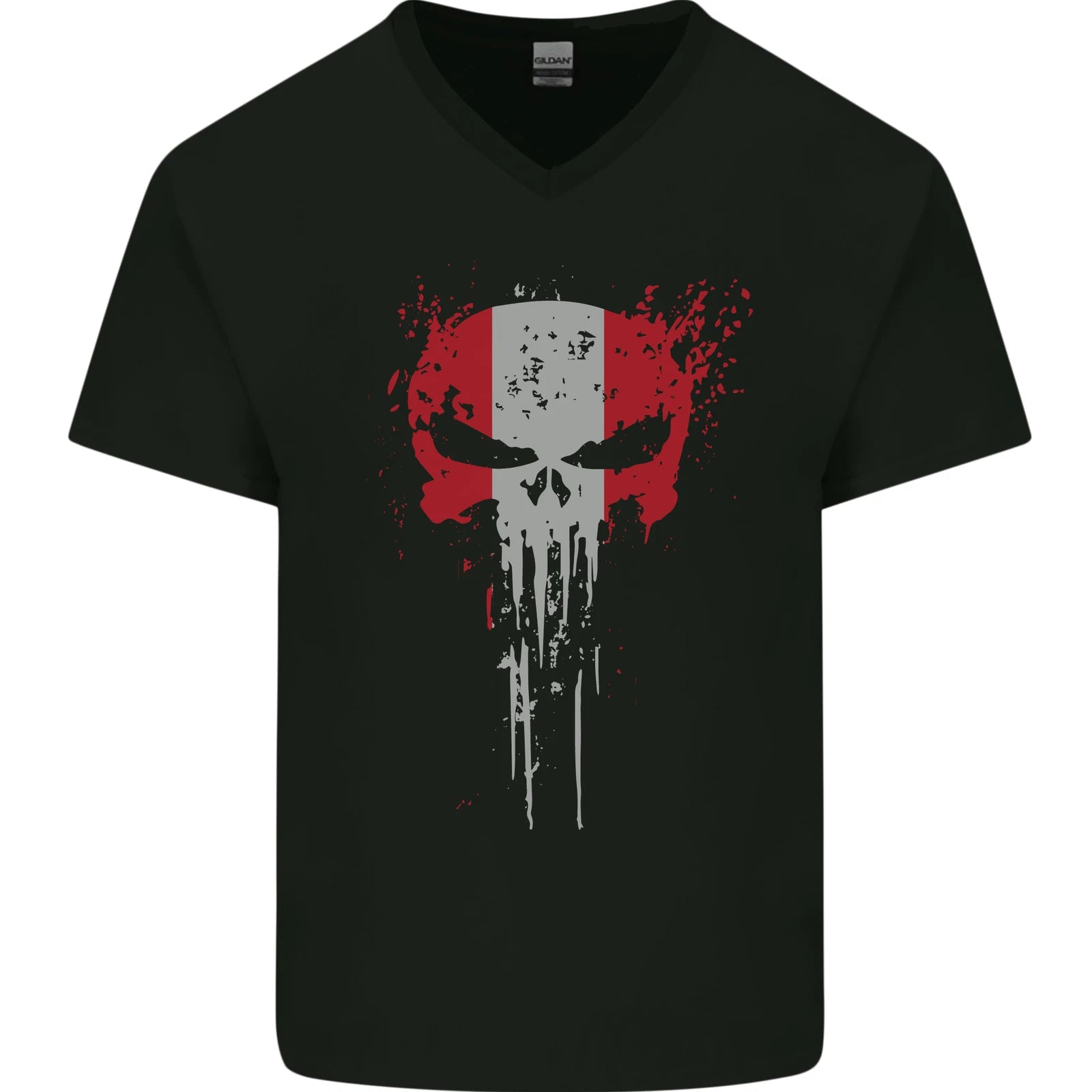 Austria Skull Gym Training Bodybuilding Mens V-Neck Cotton T-Shirt