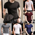 Short Sleeve Round Neck Slim Fit T Shirt for Men Underlayer or Undershirt