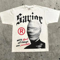 Savior Matthew 19:26 Verse Mens Y2K Graphic T Shirt Streetwear Cotton Tee S-3XL