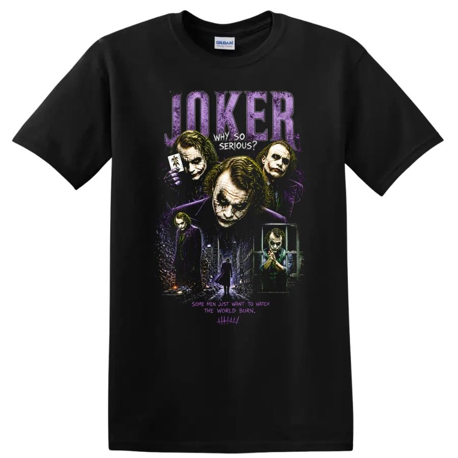 Joker Why So Serious Graphic Art T Shirt Vintage Movie Tee for Fans