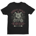 Route 66 America's Highway Road Rash Biker T Shirt Motorcycle Classic Design