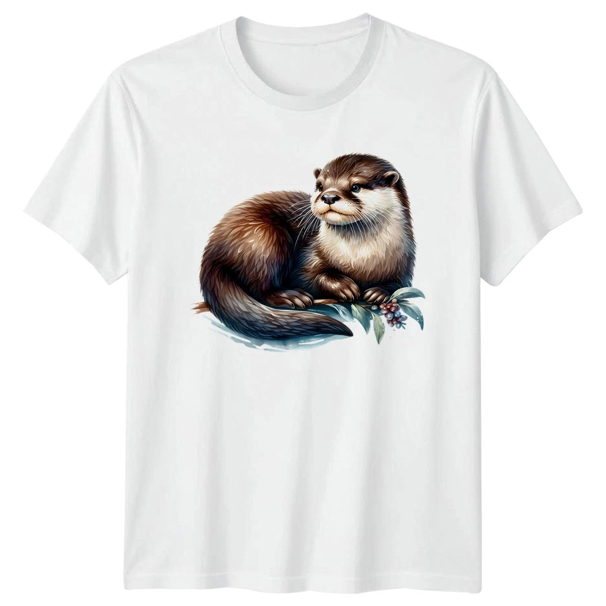 Otter Wildlife Animals Mens T-Shirt Womens Graphic Tee Unisex Top