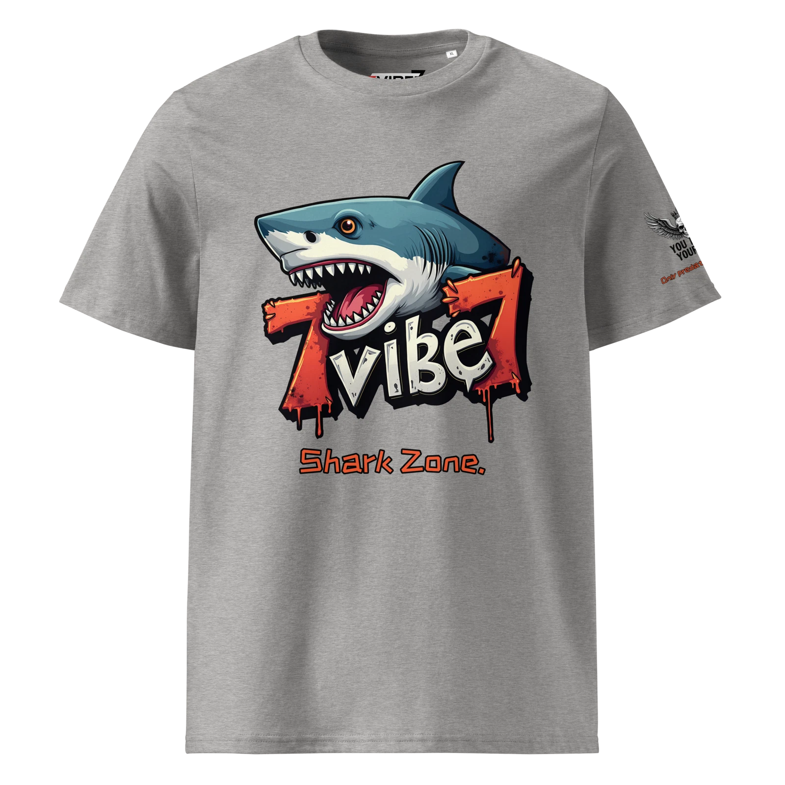 Unisex organic cotton t-shirt Shark 7Vibe7 Urban Streetwear Graffiti Style