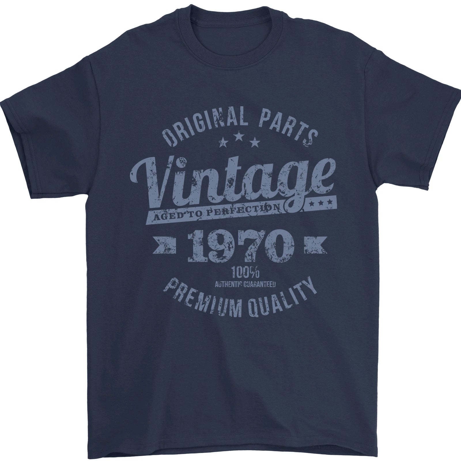 Vintage Year 56th Birthday 1970 Mens T-Shirt 100% Cotton Navy Blue
