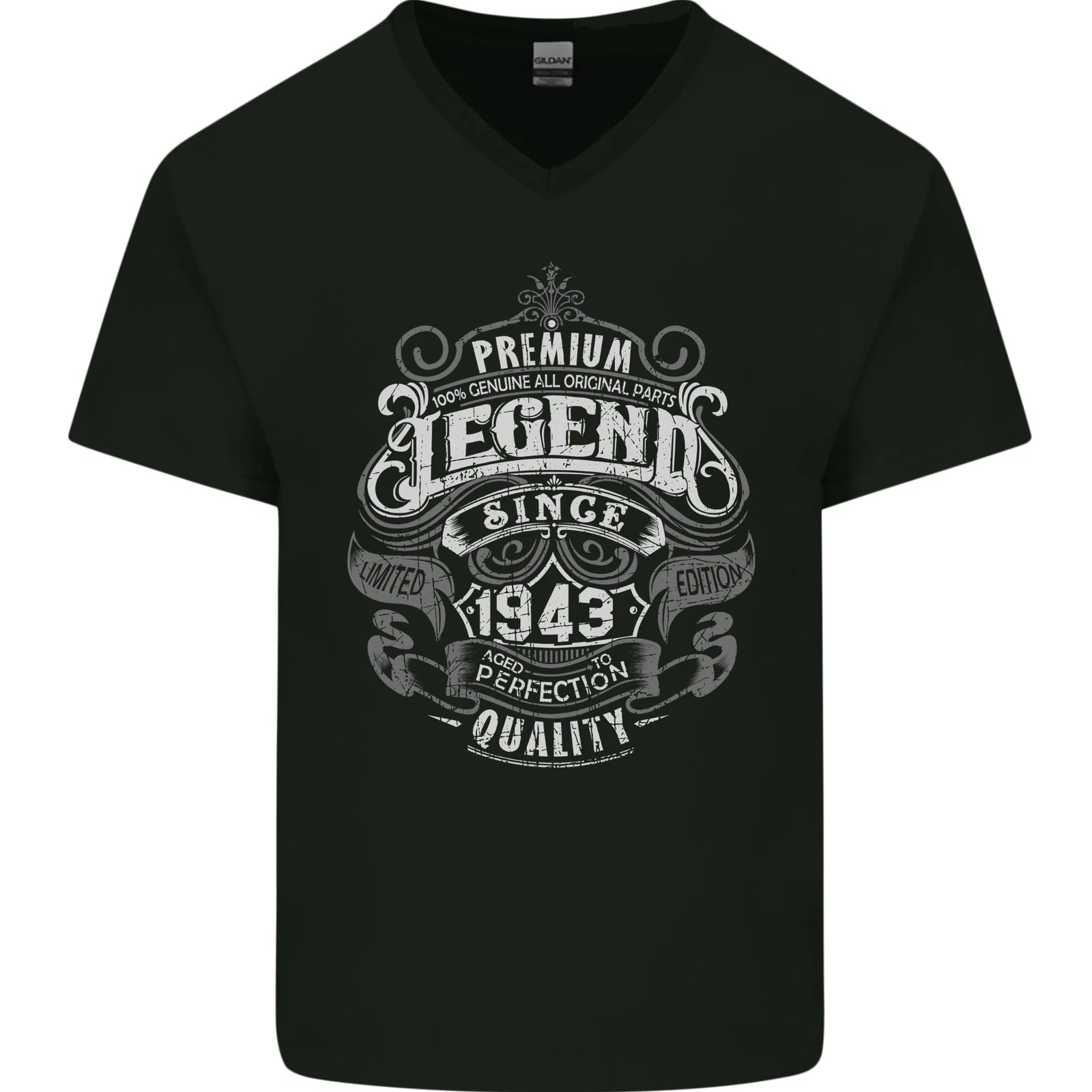 Premium Legend 83rd Birthday 1943 Mens V-Neck Cotton T-Shirt