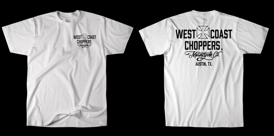 West Coast Choppers Motorcycle Co Reprint Tee White Mens Streetwear T-Shirt