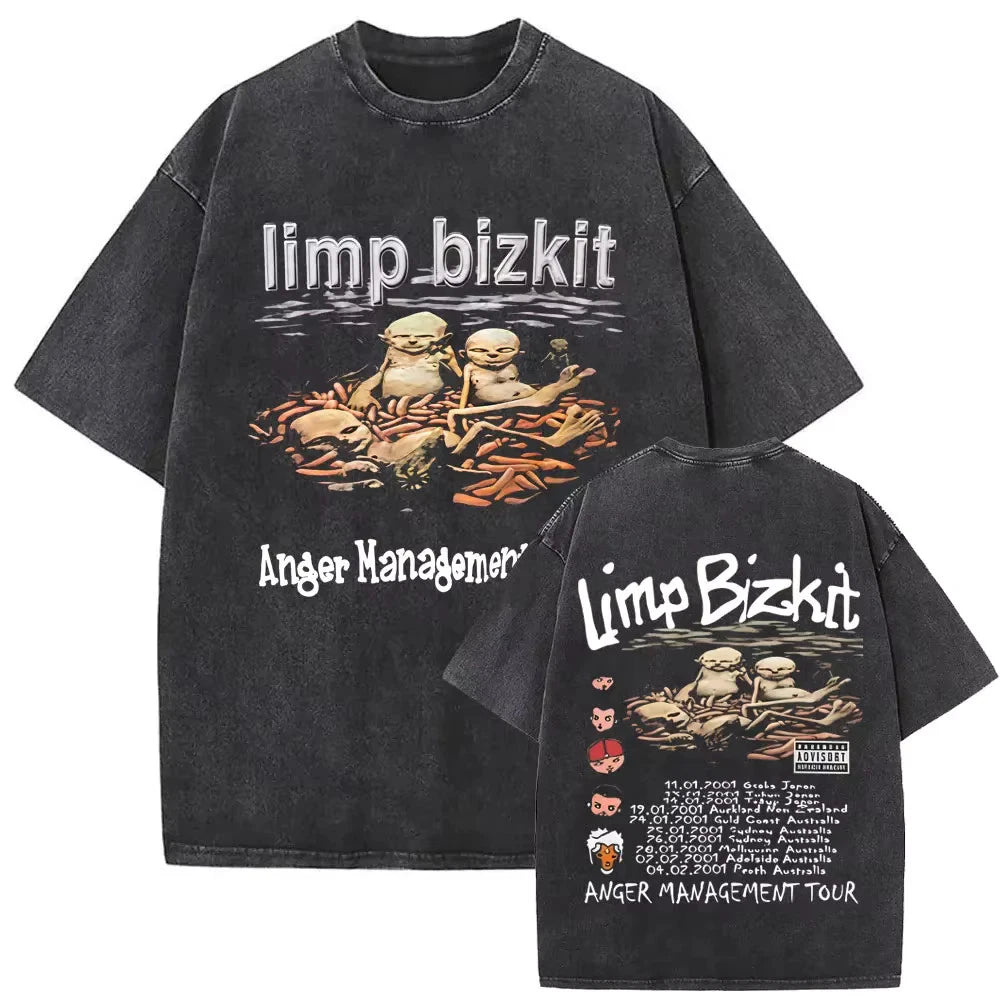 Limp Bizkit Style Graphic T Shirt Nu Metal Vintage Cotton Grunge Band Tee S-3XL