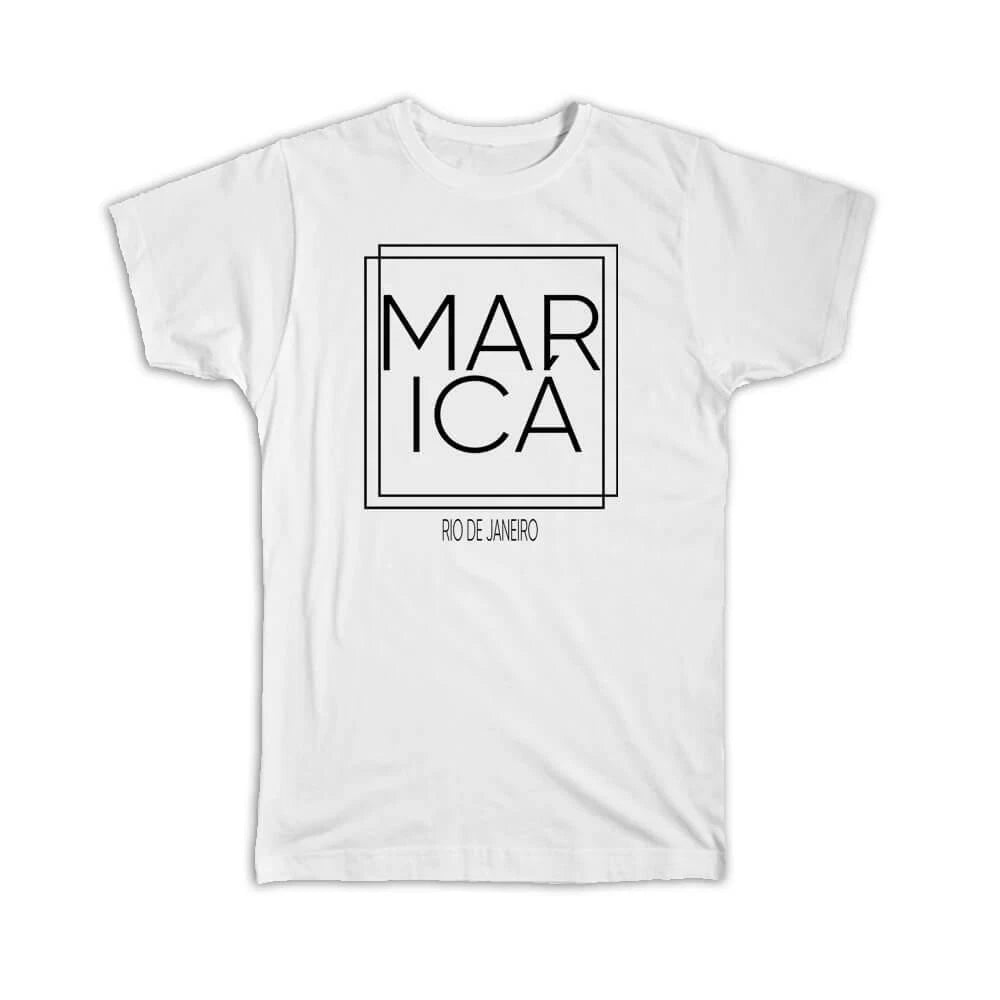 Gift T-Shirt : MARICa Rio de Janeiro Square Modern Minimalist Font