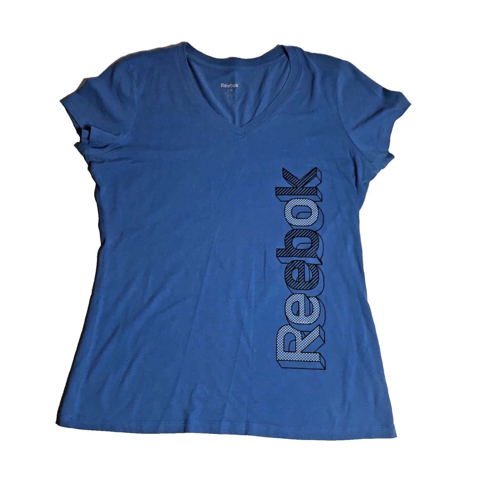 Reebok Blue V-Neck T-Shirt Size Large 2017