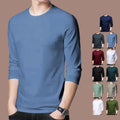 Navy Blue Slim Fit Long Sleeve Tshirt Undershirt Blouse Muscle Top for Men