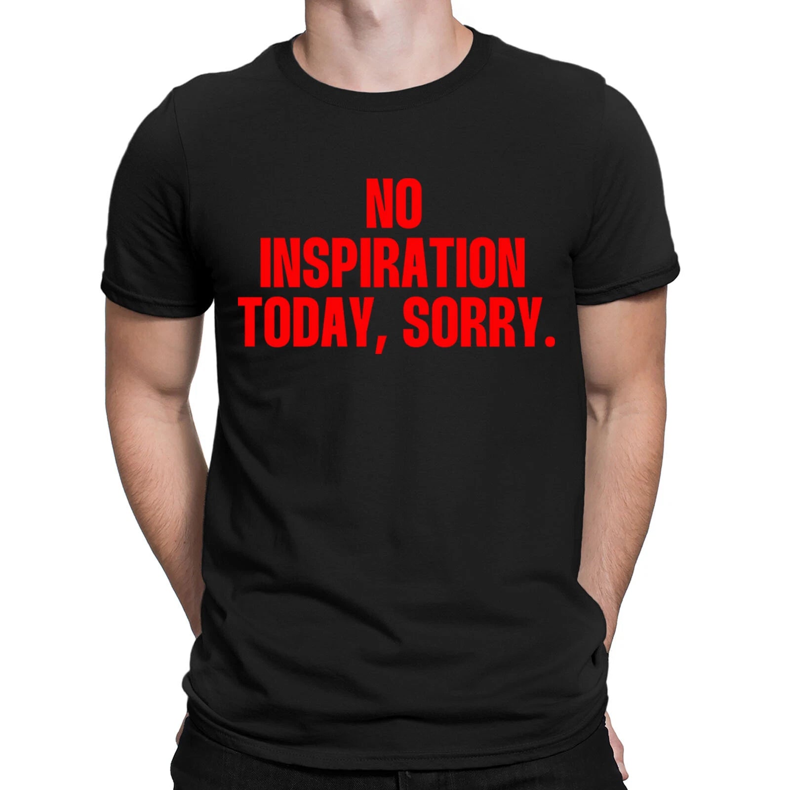 No Inspiration Today Im Sorry Funny Meme Joke Quote Mens Womens T-Shirts Top#NED