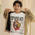 Essential Streetwear Men's Oversized White T-Shirt with Bold Graphic Text Print