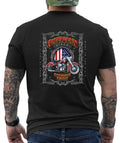 American Biker American Flag Cool  Graphic Design  T- Shirt