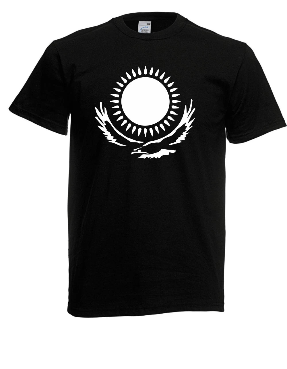 Mens Kazakhstan Sun With Eagle T Shirt Size Up To 5XL