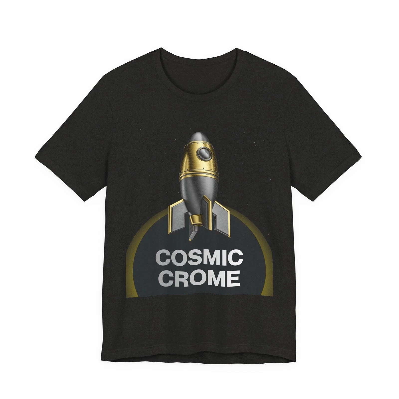Cosmic Crome Rocket Tee - Retro Space Graphic T-Shirt