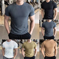 Men's Casual Summer Short Sleeve Knitted T Shirt for Sports Activities