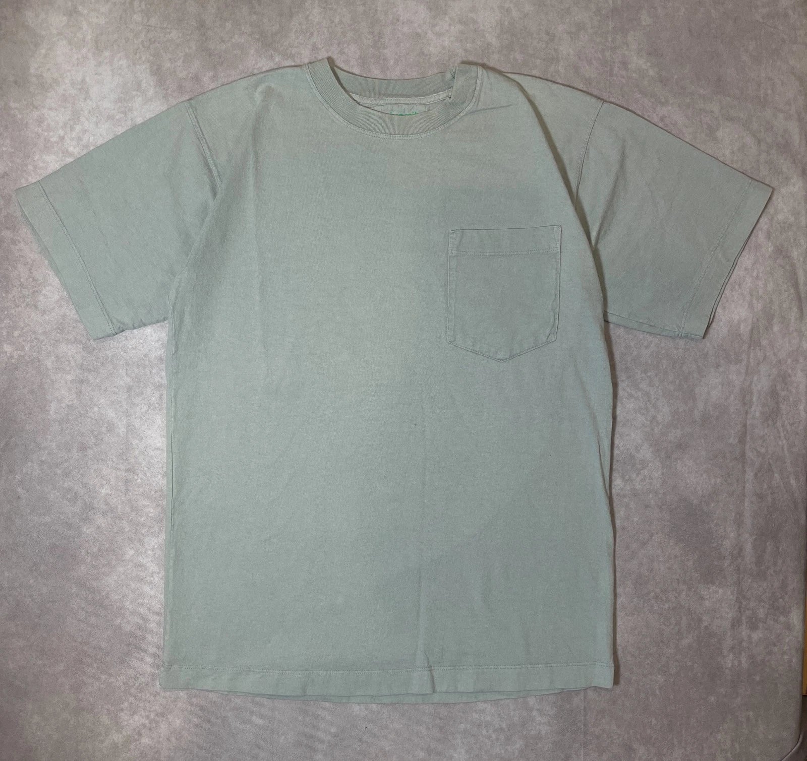 Vintage Blank Shirt Mens Medium Mint Green Plain Tee Casual Basic USA Made 90s