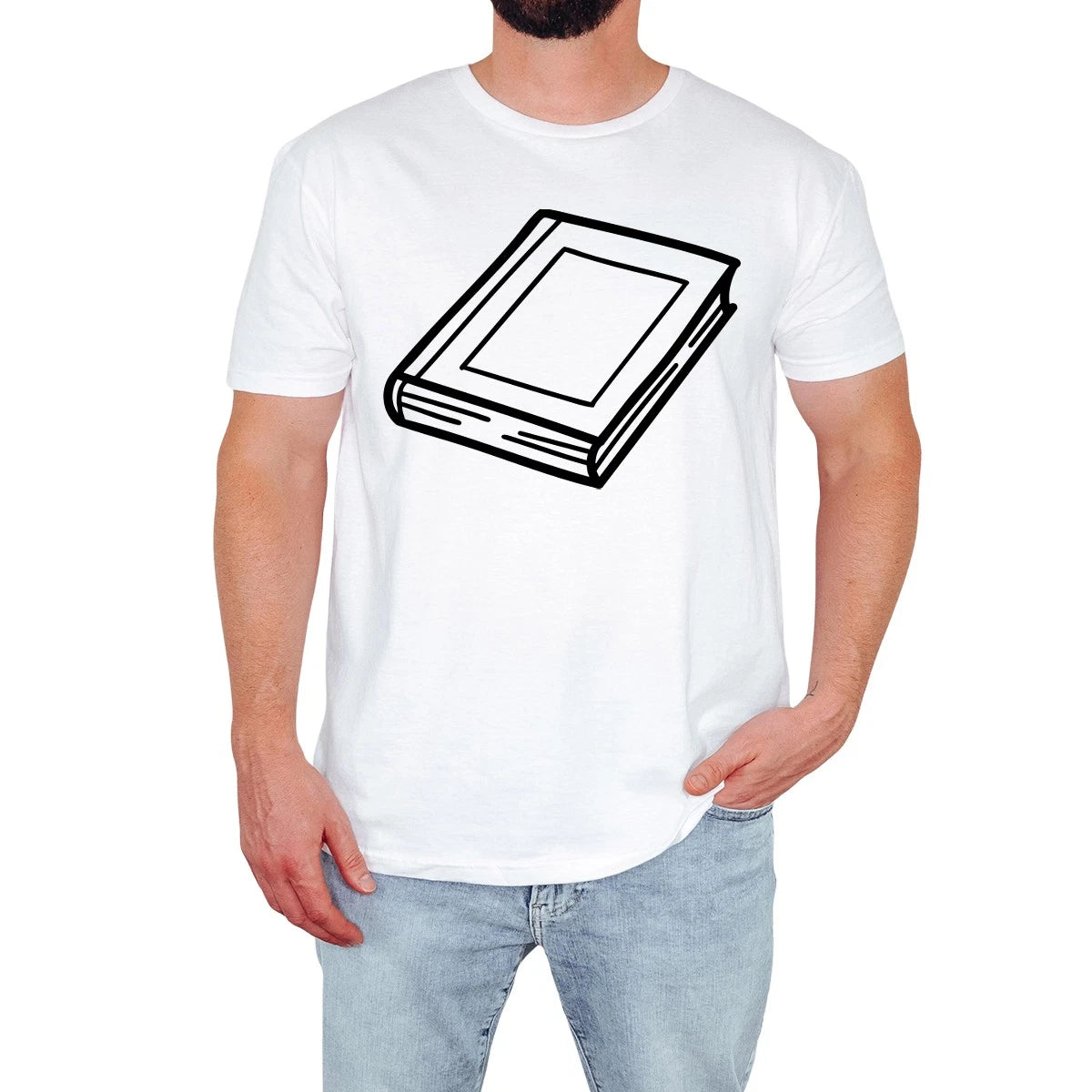 Mens Cotton Short Sleeve T-Shirt Stylish Graphic Book Cute Lovers Gift