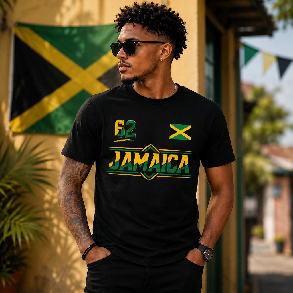 Jamaica Flag 62 T Shirt, Jamaican Pride Independence Unisex Tee