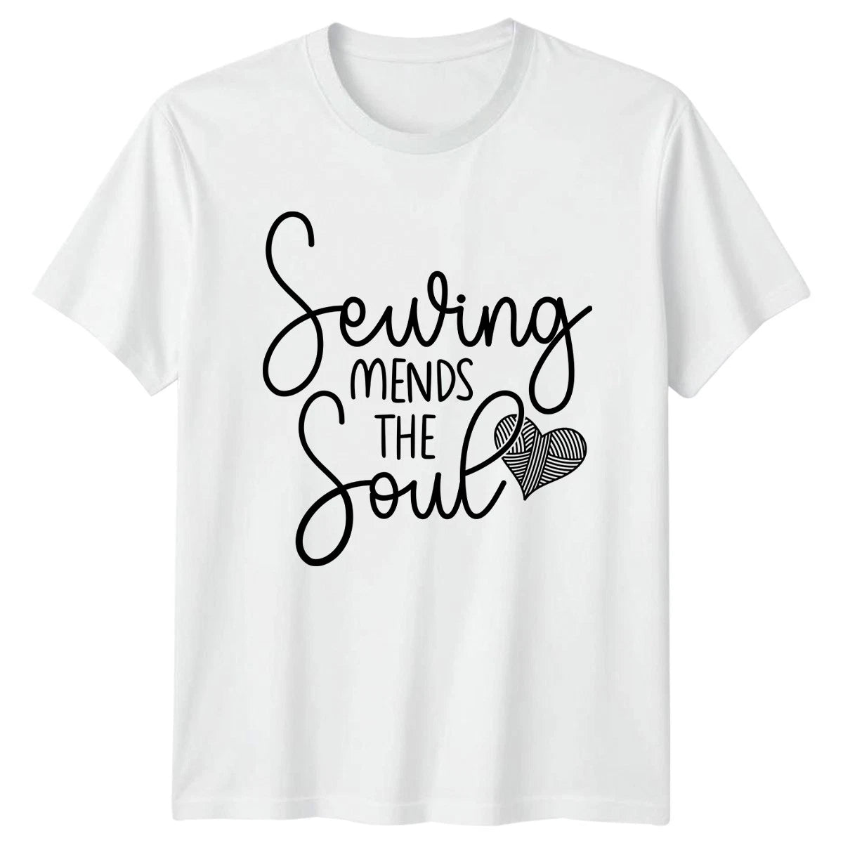 Sewing Mends The Soul Womens T-Shirt Quilting Hobby Birthday Gift For Her