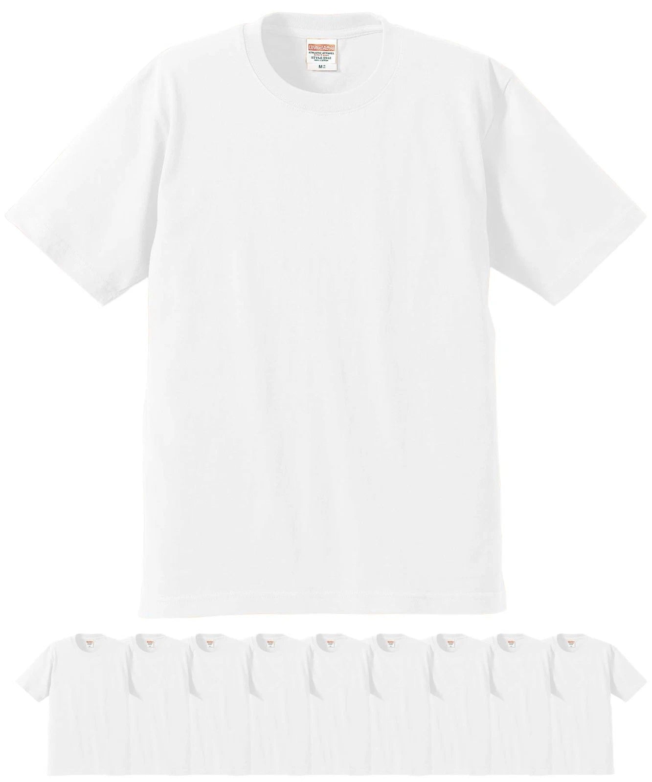 United Athle 5942-01 6.2oz Premium T-shirt 10 Piece Set Men's (White, M)