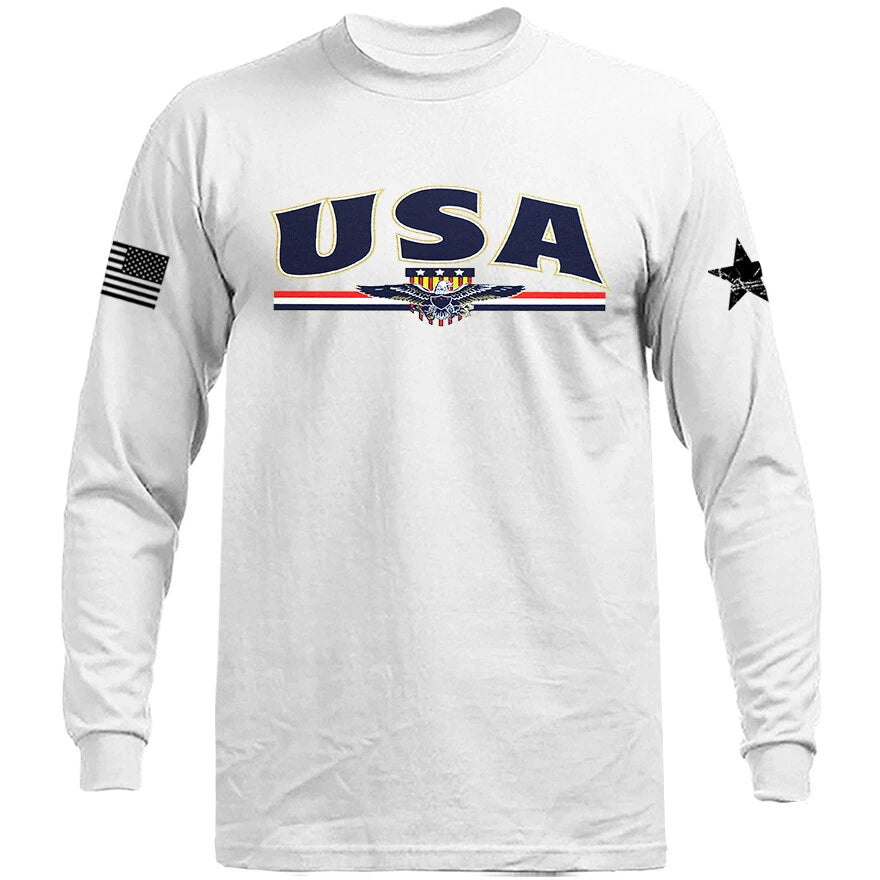 United States of America USA American Pride Patriot Patriotic Long Sleeve