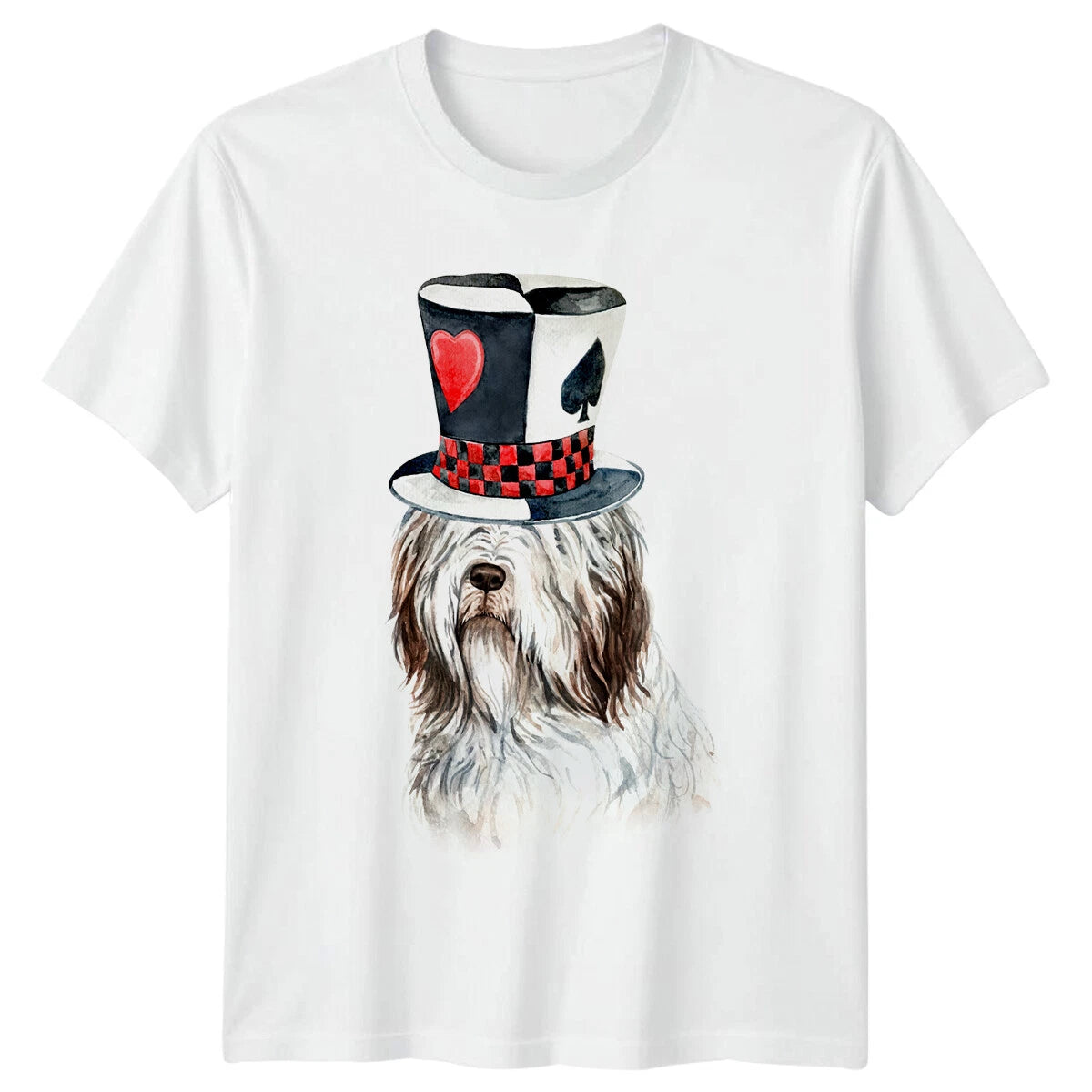 Dog With Top Hat Poker Card Graphic Mens T-Shirt