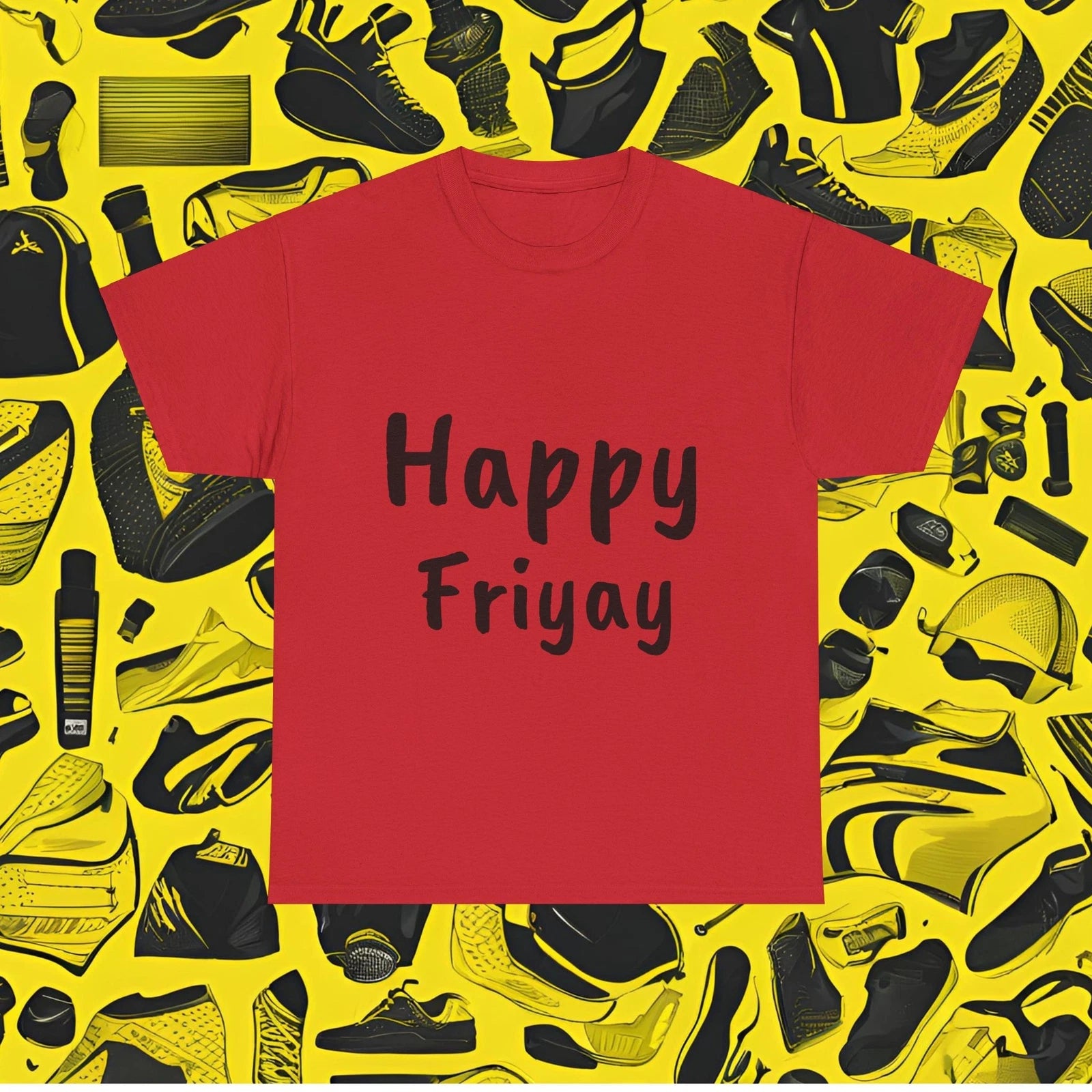 Happy Friyay Unisex Cotton T-shirt, Fun Weekend Shirt, Casual Style, Simple fun