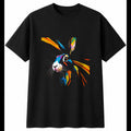 Psychedelic Flemish Giant Rabbit Torn Paper Cute Mens T-Shirt Black 100% Cotton