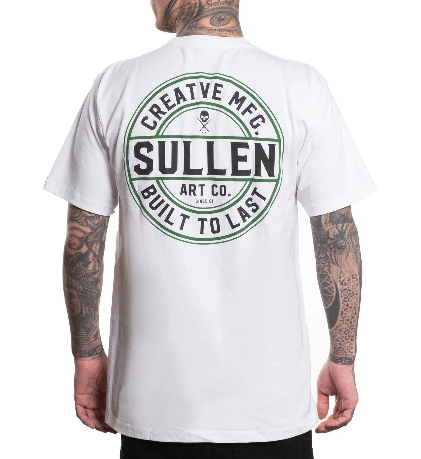 SULLEN CLOTHING CREATIVE CORP LOGO WHITE GREEN STANDARD T-SHIRT (S-3XL)