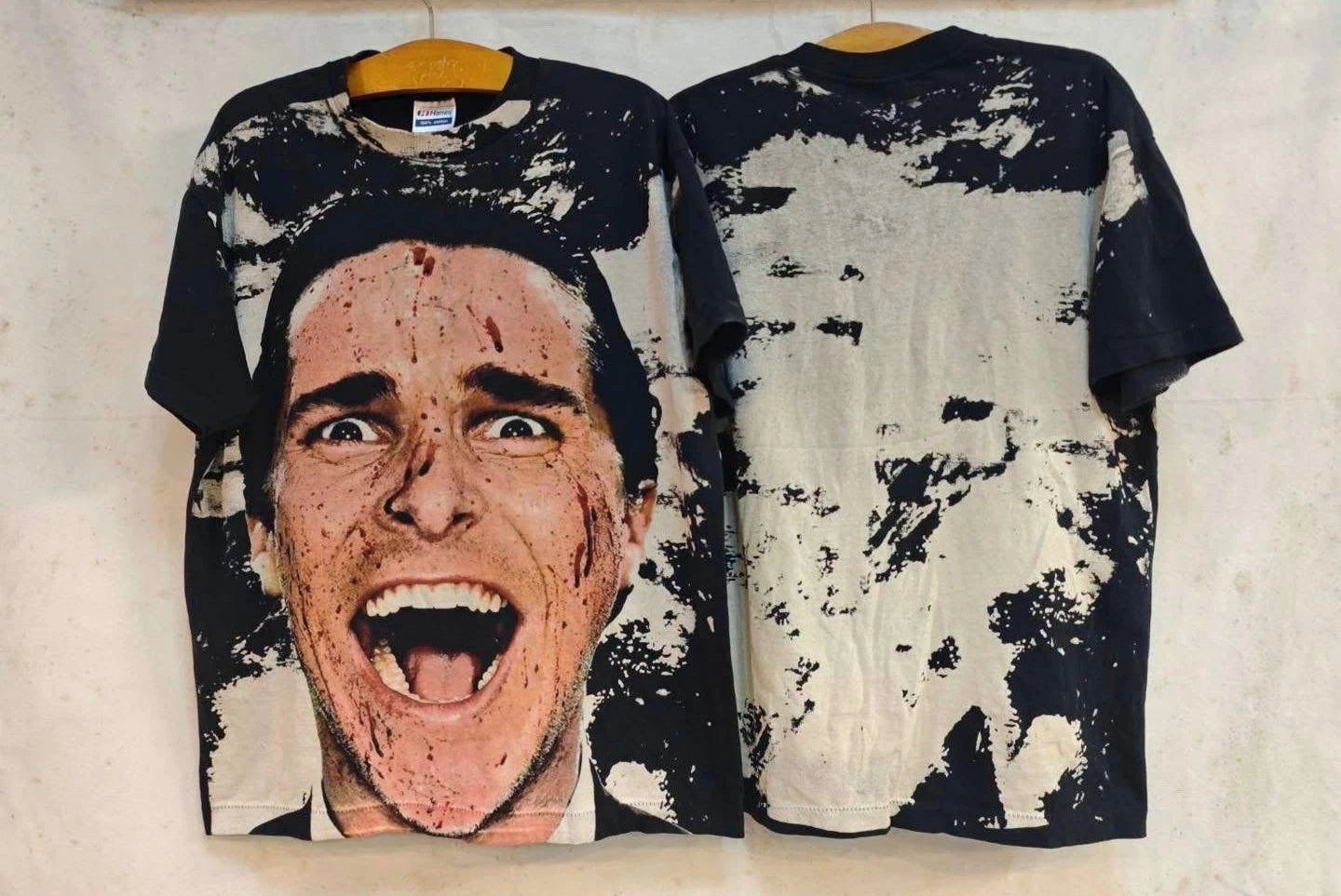 Vintage American Psycho Mosquitohead AOP Movie Christian Bale XL T-Shirt REPRINT