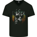 A Retro Giraffe Mens V-Neck Cotton T-Shirt
