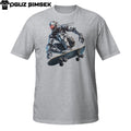 Unisex Short-Sleeve Robot Skateboarder Graphic T-Shirt | Urban Streetwear Tee