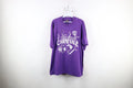 Vtg 90s Streetwear Mens XL Faded Spell Out Carnevale Party T-Shirt Purple USA