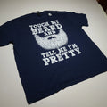 Gildan T-Shirt Mens 2XL "Touch My Beard And Tell Me I'm Pretty" Softstyle Navy
