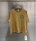 High Street Vintage Embroidered Badge Men Women Letter Print Unisex Crewneck Tee