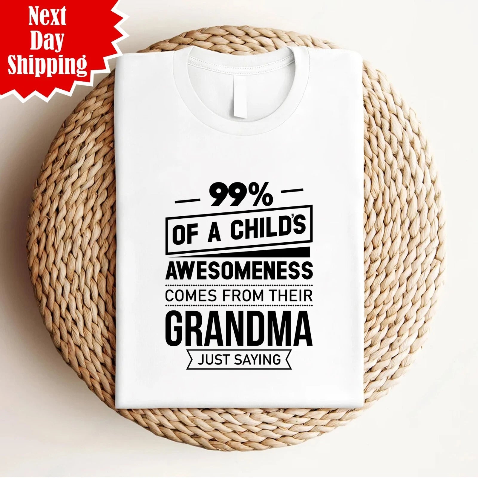 Grandma T-Shirt Printed Funny Grandmother Gift Unisex Adults Regular Fit Tee Top